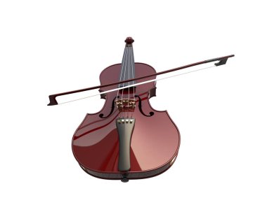 Beyaz arkaplanda keman izole 