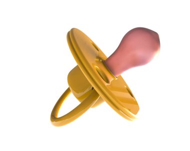 Bebek emziği arka planda izole edilmiş. 3d görüntüleme - illüstrasyon