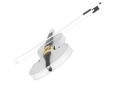 Beyaz arkaplanda keman izole 