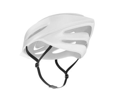 Bisiklet kaskı beyaz üzerine izole 