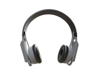 Kablosuz kulaklık arka planda izole edilmiş. 3d görüntüleme - illüstrasyon