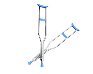 Beyaz arkaplanda izole edilmiş koltuk değnekleri 