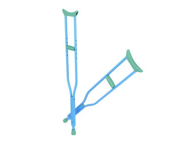 Beyaz arkaplanda izole edilmiş koltuk değnekleri 