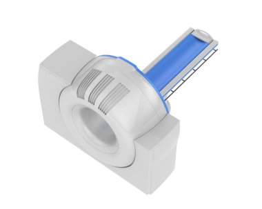 Modern bilgisayarlı tomografi tarayıcısı beyaz arkaplanda izole edildi