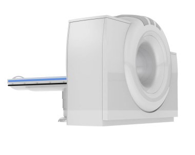 Modern bilgisayarlı tomografi tarayıcısı beyaz arkaplanda izole edildi