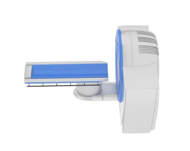 Modern bilgisayarlı tomografi tarayıcısı beyaz arkaplanda izole edildi