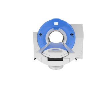 Modern bilgisayarlı tomografi tarayıcısı beyaz arkaplanda izole edildi