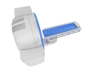 Modern bilgisayarlı tomografi tarayıcısı beyaz arkaplanda izole edildi