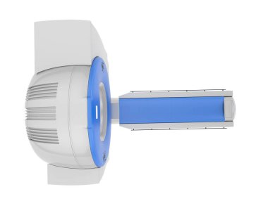 Modern bilgisayarlı tomografi tarayıcısı beyaz arkaplanda izole edildi