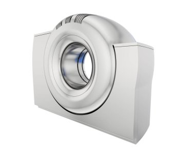 Modern bilgisayarlı tomografi tarayıcısı beyaz arkaplanda izole edildi