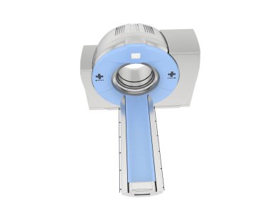Modern bilgisayarlı tomografi tarayıcısı beyaz arkaplanda izole edildi