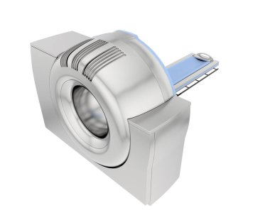 Modern bilgisayarlı tomografi tarayıcısı beyaz arkaplanda izole edildi