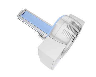 Modern bilgisayarlı tomografi tarayıcısı beyaz arkaplanda izole edildi
