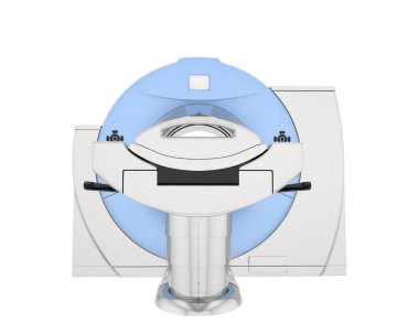 Modern bilgisayarlı tomografi tarayıcısı beyaz arkaplanda izole edildi
