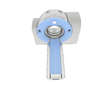 Modern bilgisayarlı tomografi tarayıcısı beyaz arkaplanda izole edildi