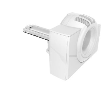 Modern bilgisayarlı tomografi tarayıcısı beyaz arkaplanda izole edildi