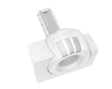 Modern bilgisayarlı tomografi tarayıcısı beyaz arkaplanda izole edildi