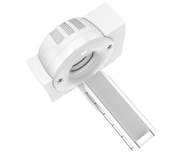 Modern bilgisayarlı tomografi tarayıcısı beyaz arkaplanda izole edildi