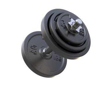 Dumbbell beyaz arkaplanda izole edildi 