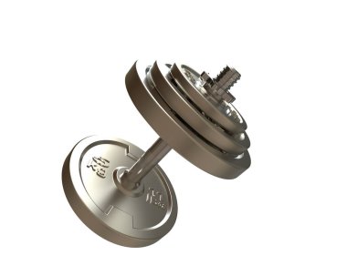 Dumbbell beyaz arkaplanda izole edildi 