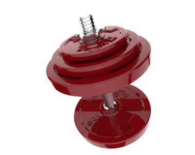 Dumbbell beyaz arkaplanda izole edildi 