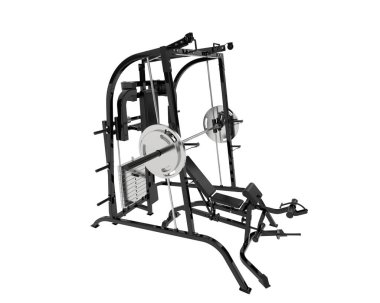 Beyaz arka planda spor aletleri