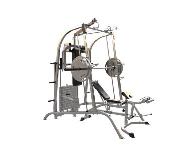 Beyaz arka planda spor aletleri