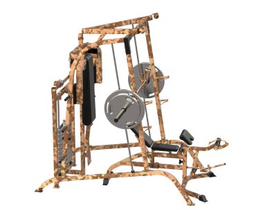 Beyaz arka planda spor aletleri