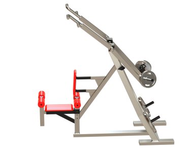 Beyaz arka planda spor aletleri