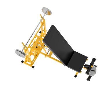 Beyaz arka planda spor aletleri