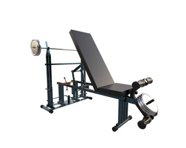 Beyaz arka planda spor aletleri