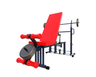 Beyaz arka planda spor aletleri