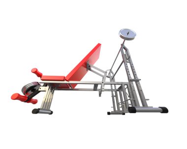 Beyaz arka planda spor aletleri