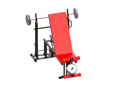 Beyaz arka planda spor aletleri