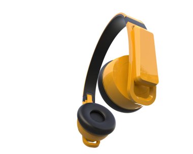 Kablosuz kulaklık arka planda izole edilmiş. 3d görüntüleme - illüstrasyon