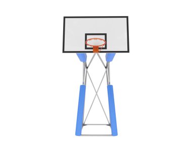 Basketbol potası beyaz arka planda izole edilmiş. 3d görüntüleme - illüstrasyon