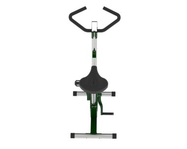 Beyaz arkaplanda kapalı bisiklet simülatörü 