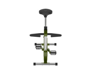 Beyaz arkaplanda kapalı bisiklet simülatörü 