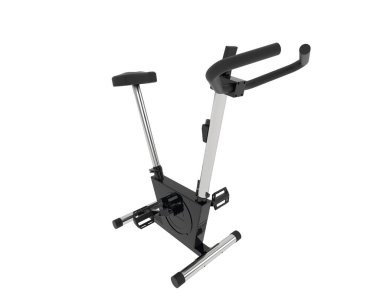 Beyaz arkaplanda kapalı bisiklet simülatörü 