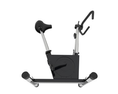 Beyaz arkaplanda kapalı bisiklet simülatörü 