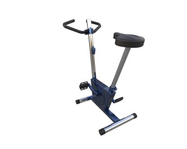 Beyaz arkaplanda kapalı bisiklet simülatörü 