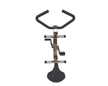 Beyaz arkaplanda kapalı bisiklet simülatörü 