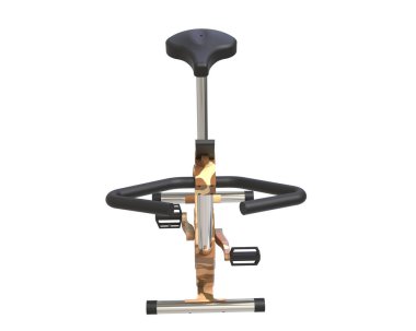 Beyaz arkaplanda kapalı bisiklet simülatörü 