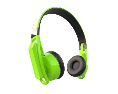 Kablosuz kulaklık arka planda izole edilmiş. 3d görüntüleme - illüstrasyon