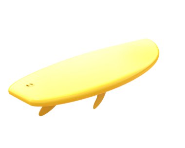 Sörf tahtası arka planda izole edilmiş. 3d görüntüleme - illüstrasyon