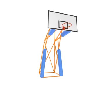 Basketbol potası beyaz arka planda izole edilmiş. 3d görüntüleme - illüstrasyon
