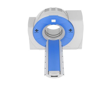 MRI tarayıcısı arka planda izole edildi. 3d görüntüleme - illüstrasyon