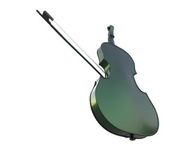 Beyaz arka planda keman. 3d görüntüleme - illüstrasyon