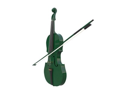 Beyaz arka planda keman. 3d görüntüleme - illüstrasyon