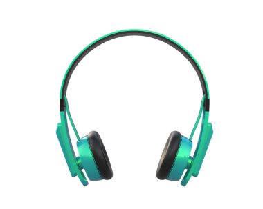 Kablosuz kulaklık arka planda izole edilmiş. 3d görüntüleme - illüstrasyon